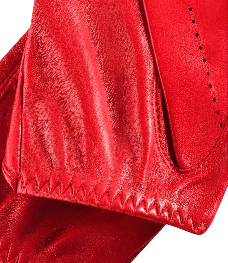 Driving Gloves Classic Women Red - Made in Italy – Luxury Leather Gloves – Handmade in Italy – Fratelli Orsini® - 4
