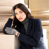 Alessa (grey) - classic Italian lambskin leather driving gloves - Fratelli Orsini - Luxury Leather Gloves - Handmade in Italy - 2