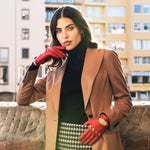 Alessa (red) - classic Italian lambskin leather driving gloves - Fratelli Orsini - Luxury Leather Gloves - Handmade in Italy - 6