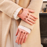 Alessa (pink) - classic Italian lambskin leather driving gloves - Fratelli Orsini - Luxury Leather Gloves - Handmade in Italy - 3