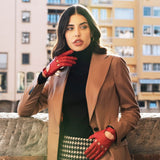 Alessa (red) - classic Italian lambskin leather driving gloves - Fratelli Orsini - Luxury Leather Gloves - Handmade in Italy - 10