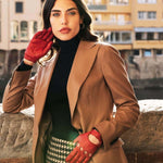 Alessa (red) - classic Italian lambskin leather driving gloves - Fratelli Orsini - Luxury Leather Gloves - Handmade in Italy - 8