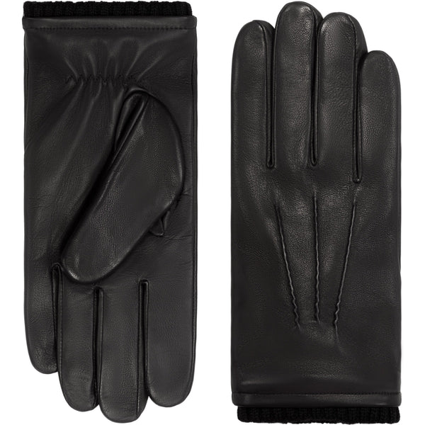 Alessandro (black) - Italian lambskin leather gloves with cashmere lining & touchscreen feature