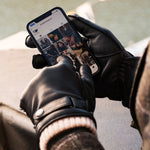 Alonzo (black) - Italian lambskin leather gloves with cashmere lining & touchscreen feature Fratelli Orsini - Luxury Leather Gloves - Handmade in Italy - 6