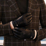 Touchscreen Black Leather Gloves Men - Made in Italy - Alonzo – Luxury Leather Gloves – Handmade in Italy – Fratelli Orsini® - 9