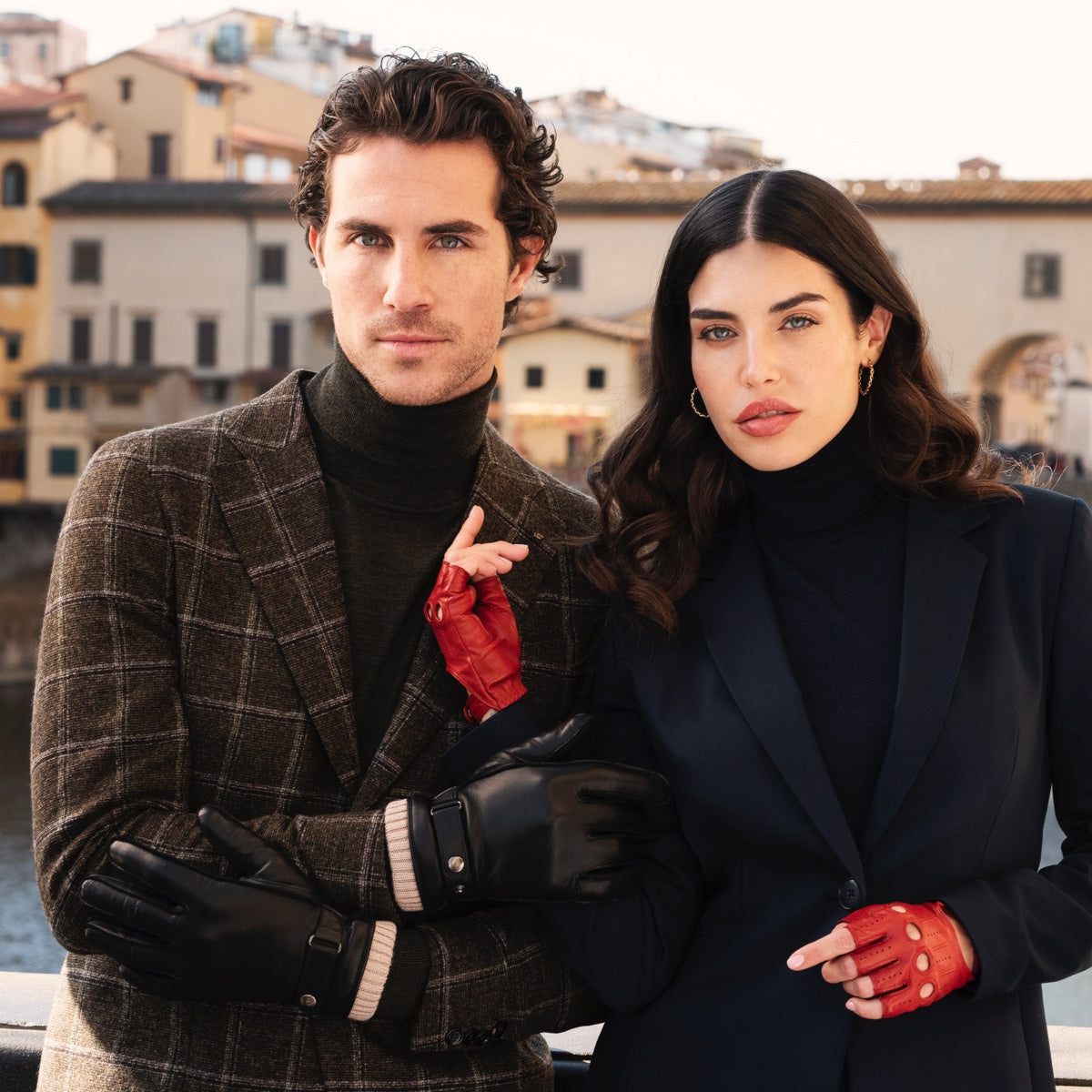 Alonzo (black) - Italian lambskin leather gloves with cashmere lining & touchscreen feature Fratelli Orsini - Luxury Leather Gloves - Handmade in Italy - 10