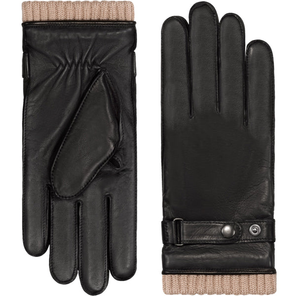 Alonzo (black) - Italian lambskin leather gloves with cashmere lining & touchscreen feature