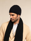 Milano (black) - 100% cashmere ribbed beanie (unisex)- Fratelli Orsini - Luxury Beanie - Handmade in Italy - 10