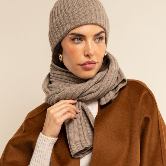 Milano (brown) - 100% cashmere ribbed beanie (unisex)- Fratelli Orsini - Luxury Beanie - Handmade in Italy - 9