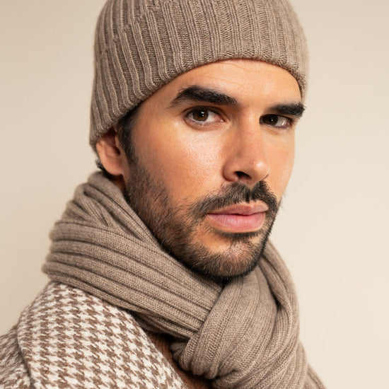 Milano (brown) - 100% cashmere ribbed beanie (unisex)- Fratelli Orsini - Luxury Beanie - Handmade in Italy - 10