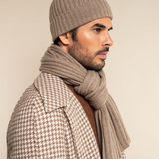 Milano (brown) - 100% cashmere ribbed beanie (unisex)- Fratelli Orsini - Luxury Beanie - Handmade in Italy - 16