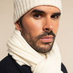 Milano (cream) - 100% cashmere ribbed beanie (unisex)  Fratelli Orsini - Luxury Beanie - Handmade in Italy - 6
