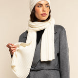 Milano (cream) - 100% cashmere ribbed beanie (unisex)  Fratelli Orsini - Luxury Beanie - Handmade in Italy - 7