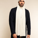 Milano (cream) - 100% cashmere ribbed beanie (unisex)  Fratelli Orsini - Luxury Beanie - Handmade in Italy -  12