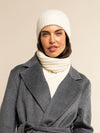 Milano (cream) - 100% cashmere ribbed beanie (unisex)  Fratelli Orsini - Luxury Beanie - Handmade in Italy -  11