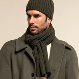 Milano (dark green) - 100% cashmere ribbed beanie (unisex)- Fratelli Orsini - Luxury Beanie - Handmade in Italy -   5