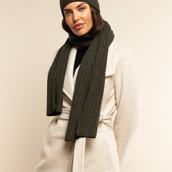 Milano (dark green) - 100% cashmere ribbed beanie (unisex)- Fratelli Orsini - Luxury Beanie - Handmade in Italy - 9