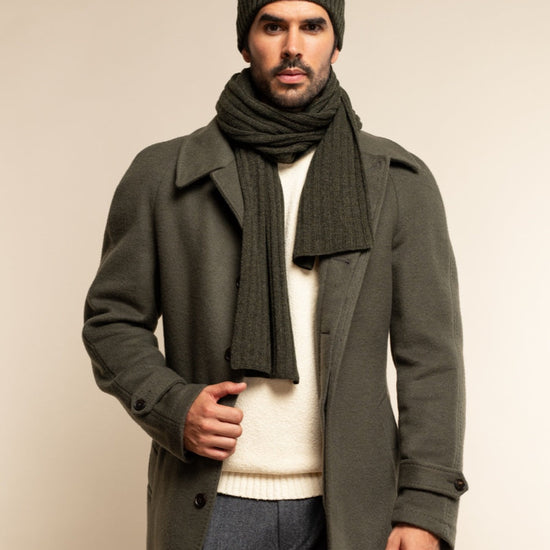 Milano (dark green) - 100% cashmere ribbed beanie (unisex)- Fratelli Orsini - Luxury Beanie - Handmade in Italy -  10