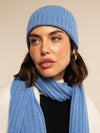 Milano (light blue) - 100% cashmere ribbed beanie (unisex)- Fratelli Orsini - Luxury Beanie - Handmade in Italy -      8