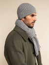 Milano (light grey) - 100% cashmere ribbed beanie (unisex)- Fratelli Orsini - Luxury Beanie - Handmade in Italy -   5