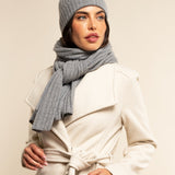 Milano (light grey) - 100% cashmere ribbed beanie (unisex)- Fratelli Orsini - Luxury Beanie - Handmade in Italy -  8