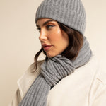 Milano (light grey) - 100% cashmere ribbed beanie (unisex)- Fratelli Orsini - Luxury Beanie - Handmade in Italy -  10
