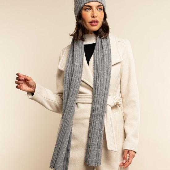 Milano (light grey) - 100% cashmere ribbed beanie (unisex)- Fratelli Orsini - Luxury Beanie - Handmade in Italy -  12