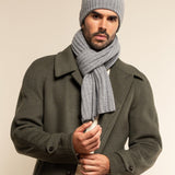 Milano (light grey) - 100% cashmere ribbed beanie (unisex)- Fratelli Orsini - Luxury Beanie - Handmade in Italy -  13