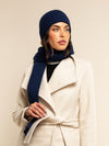 Milano (navy blue) - 100% cashmere ribbed beanie (unisex)- Fratelli Orsini - Luxury Beanie - Handmade in Italy -   12