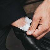 Marco (black) - Italian lambskin leather gloves with white rabbit fur lining - Fratelli Orsini - Luxury Leather Gloves - Handmade in Italy - 6