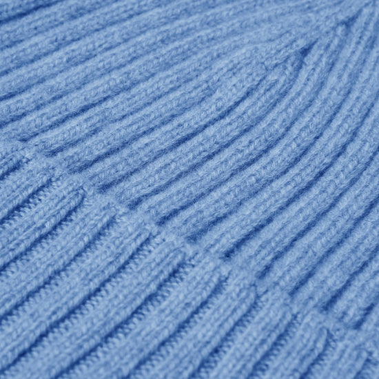 Milano (light blue) - 100% cashmere ribbed beanie (unisex)- Fratelli Orsini - Luxury Beanie - Handmade in Italy - 3