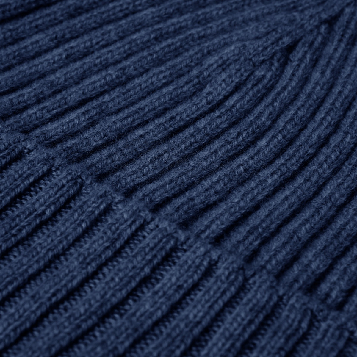 Milano (navy blue) - 100% cashmere ribbed beanie (unisex)- Fratelli Orsini - Luxury Beanie - Handmade in Italy -  3