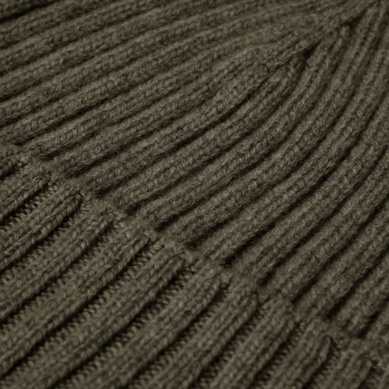 Milano (dark green) - 100% cashmere ribbed beanie (unisex)- Fratelli Orsini - Luxury Beanie - Handmade in Italy - 3