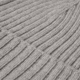 Milano (light grey) - 100% cashmere ribbed beanie (unisex)- Fratelli Orsini - Luxury Beanie - Handmade in Italy -  3