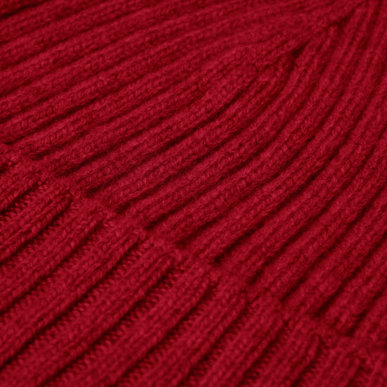 Milano (red) - 100% cashmere ribbed beanie (unisex) - Fratelli Orsini - Luxury Beanie - Handmade in Italy - 3