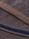 Riccardo (brown & blue) - 100% cashmere scarf with pattern - Fratelli Orsini - Luxury Cashmere Scarf - Handmade in Italy - 3