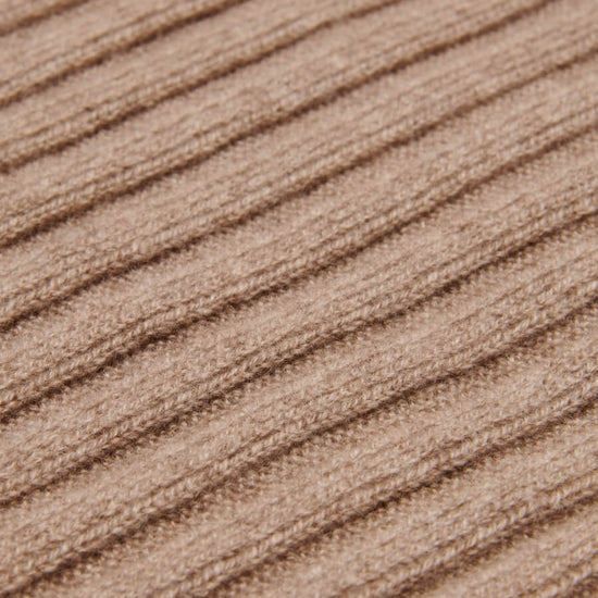 Napoli (brown) - 100% cashmere ribbed scarf (unisex) - Fratelli Orsini - Luxury Cashmere Scarf - Handmade in Italy - 2