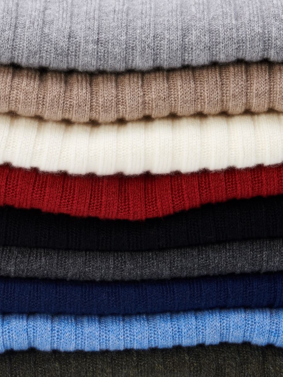 100% cashmere ribbed scarf (unisex) - Fratelli Orsini - Luxury Cashmere Scarf - Handmade in Italy - 2