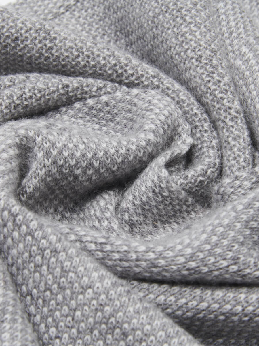 Cashmere Scarf Men Riccardo (grey & white) – Fratelli Orsini® - Luxury Leather Gloves - Made in Italy - 5