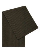Napoli (dark green) - 100% cashmere ribbed scarf (unisex)