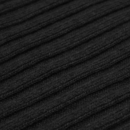 Napoli (black) - 100% cashmere ribbed scarf (unisex)  - Fratelli Orsini - Luxury Cashmere Scarf - Handmade in Italy - 2