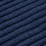 Napoli (navy blue) - 100% cashmere ribbed scarf (unisex) - Fratelli Orsini - Luxury Cashmere Scarf - Handmade in Italy - 2