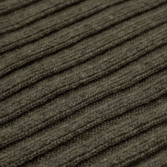 Napoli (dark green) - 100% cashmere ribbed scarf (unisex) - Fratelli Orsini - Luxury Cashmere Scarf - Handmade in Italy - 2