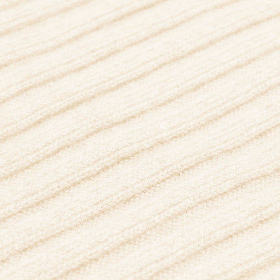 Napoli (cream) - 100% cashmere ribbed scarf (unisex) - Fratelli Orsini - Luxury Cashmere Scarf - Handmade in Italy - 2