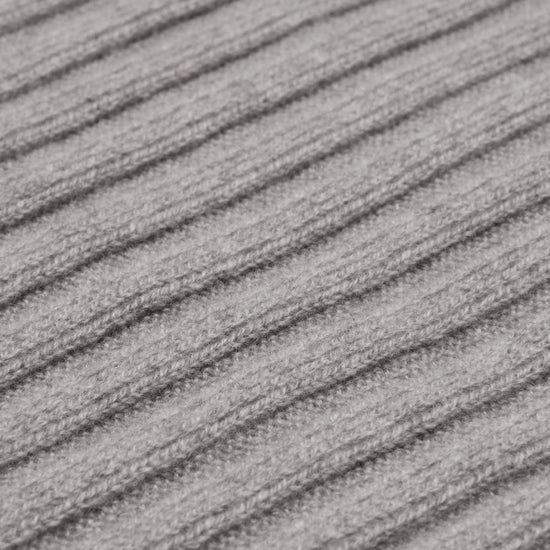 Napoli (light grey) - 100% cashmere ribbed scarf (unisex) - Fratelli Orsini - Luxury Cashmere Scarf - Handmade in Italy - 2