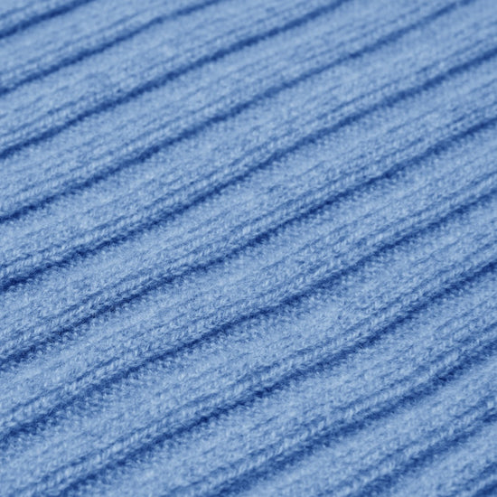 Napoli (light blue) - 100% cashmere ribbed scarf (unisex) - Fratelli Orsini - Luxury Cashmere Scarf - Handmade in Italy - 2