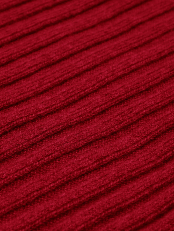 Napoli (red) - 100% cashmere ribbed scarf (unisex)