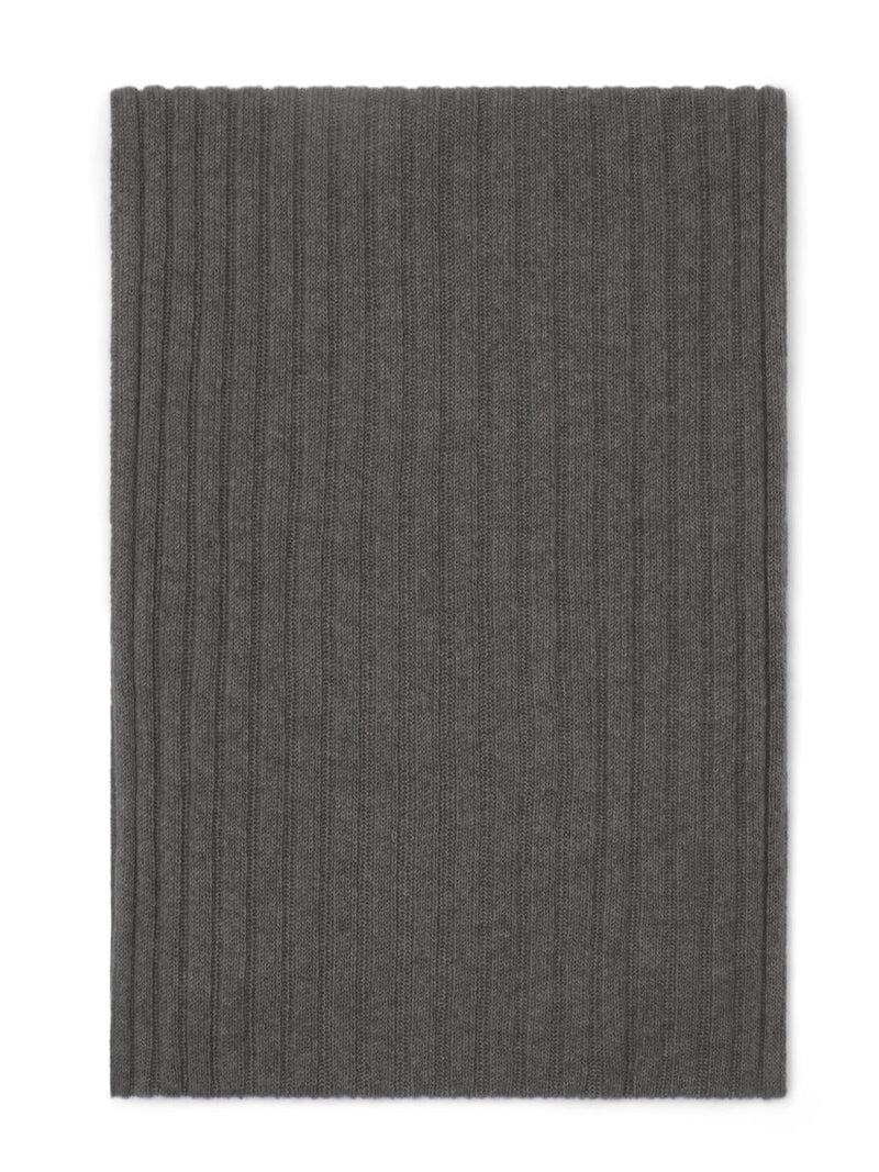 Napoli (dark grey) - 100% cashmere ribbed scarf (unisex)