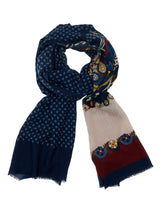 Edoardo (blue) - soft and lightweight Italian scarf from 100% wool