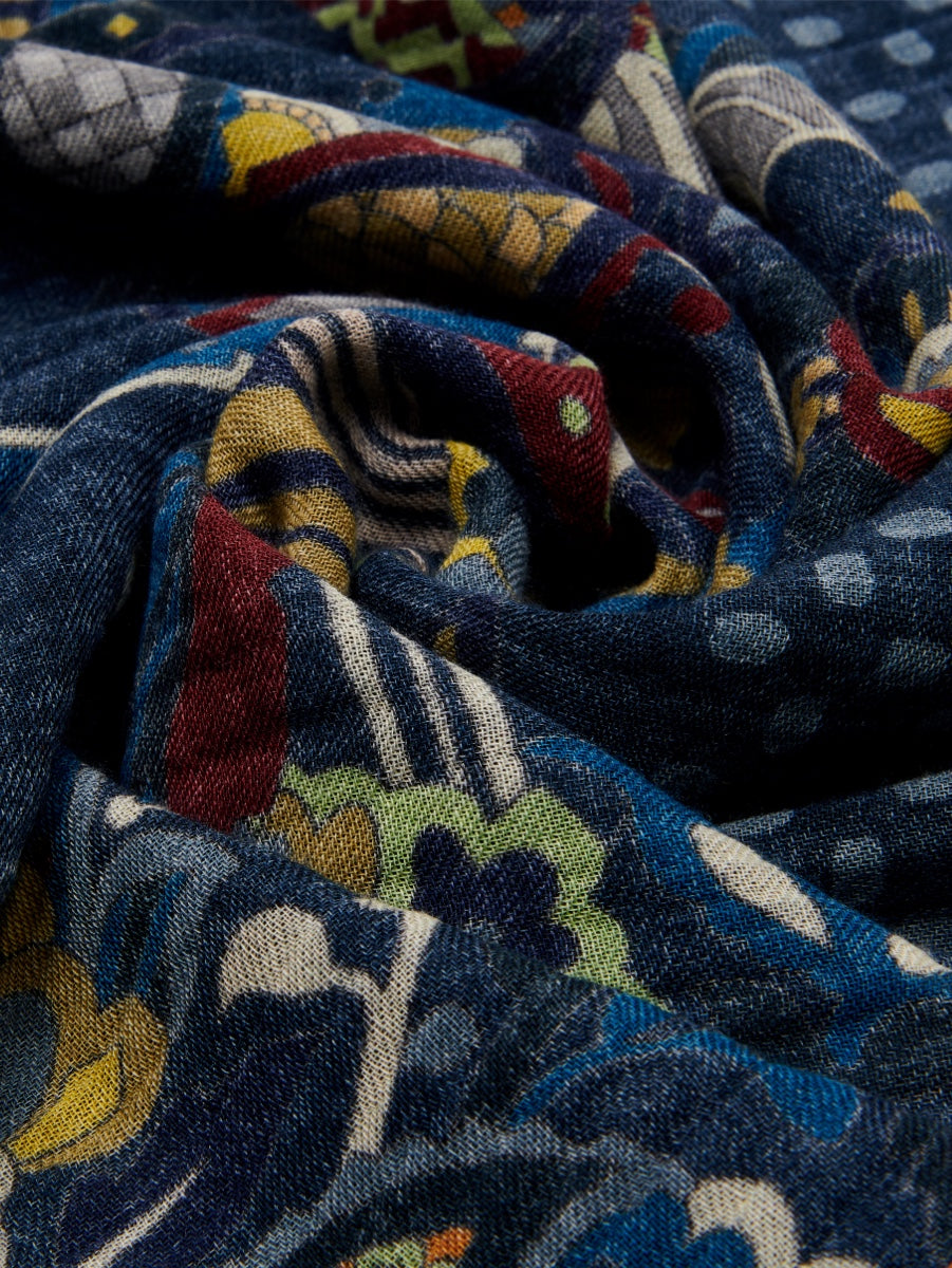 Italian Scarf Wool Men Edoardo (blue) – Fratelli Orsini® - Luxury Leather Gloves - Made in Italy - 5